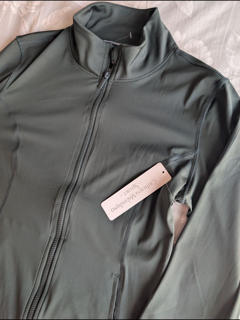 Catherine Malandrino Olive Green Full-Zip Utility Jacket